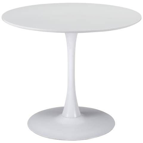 Zuo Opus 35 1/2" Wide White Round Dining Table - #931E0 | Lamps Plus | Lamps Plus