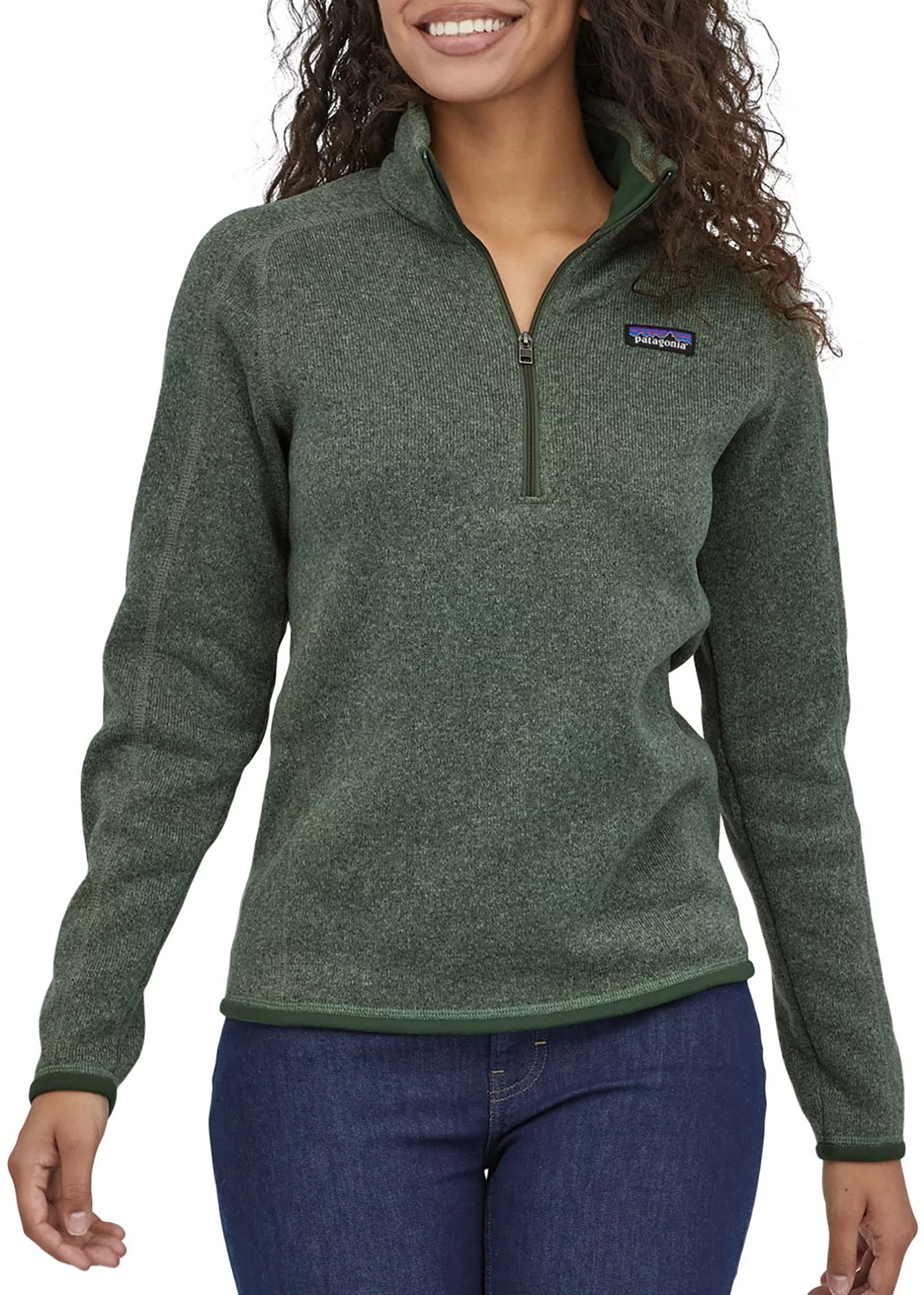 Patagonia Women's Better Sweater 1/4 Zip Pullover, Small, Hemlock Green | Dick's Sporting Goods