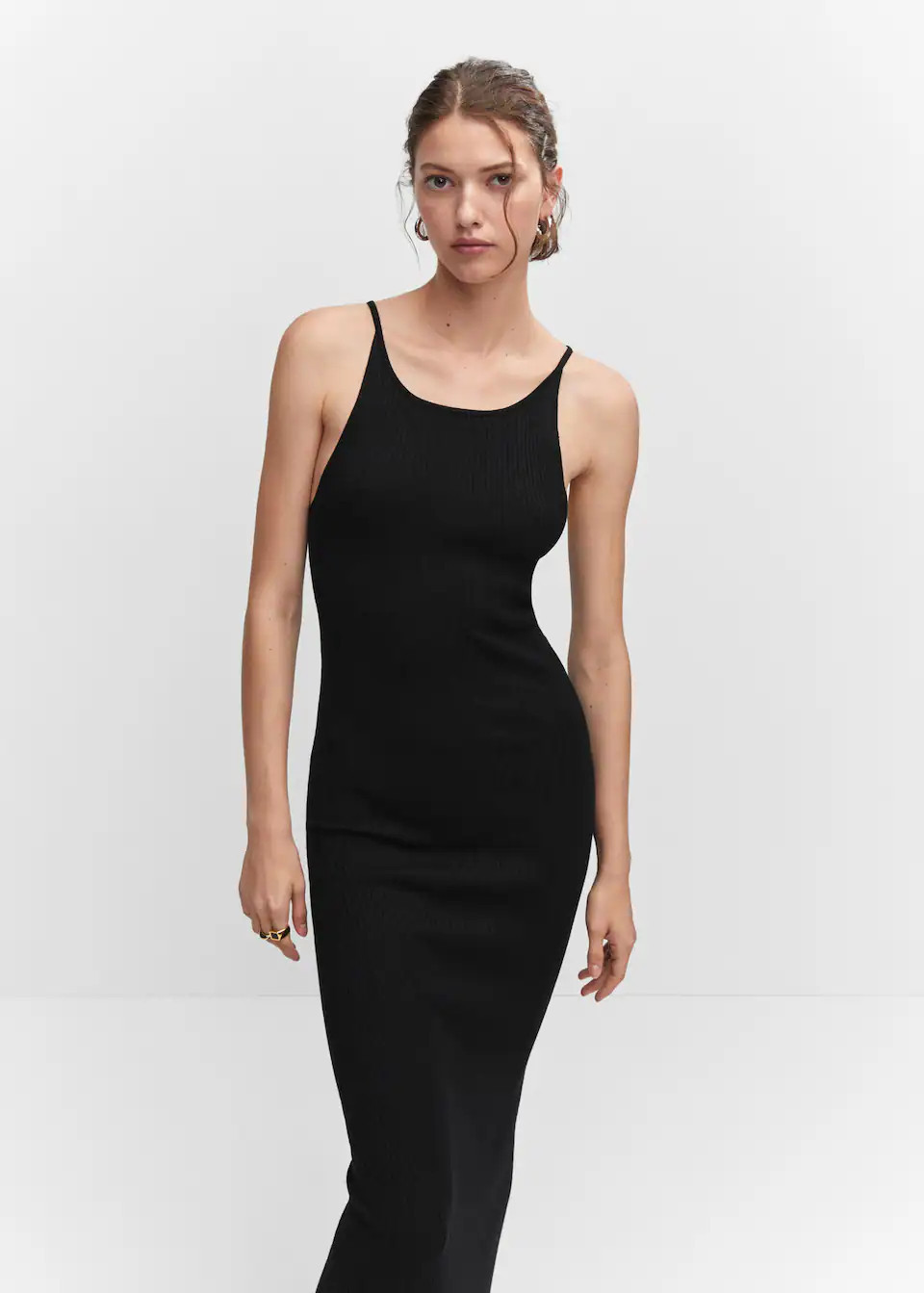 Strickkleid mit seitenschlitz -  Damen | Mango Deutschland | MANGO (DE)