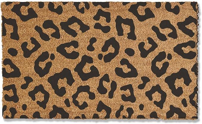 Leopard Print Coir Doormat, 18x30 Anti-Slip Door mat, Welcome mat, Animal Print Doormat, Cat Door... | Amazon (US)