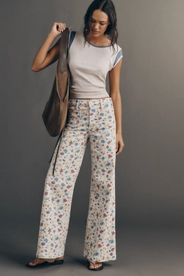 MOTHER The Hustler Roller Patch Pocket High-Rise Wide Leg Jeans | Anthropologie (US)