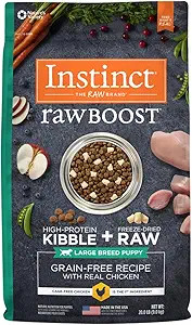Amazon.com: Instinct Raw Boost Large Breed Puppy Grain Free Recipe with Real Chicken Natural Dry ... | Amazon (US)