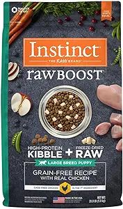 Amazon.com: Instinct Raw Boost Large Breed Puppy Grain Free Recipe with Real Chicken Natural Dry ... | Amazon (US)