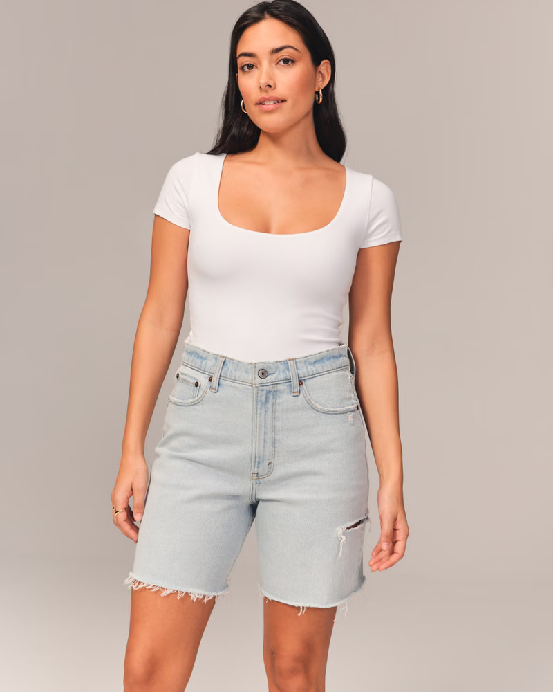 Curve Love High Rise 7 Inch Dad Short | Abercrombie & Fitch (US)
