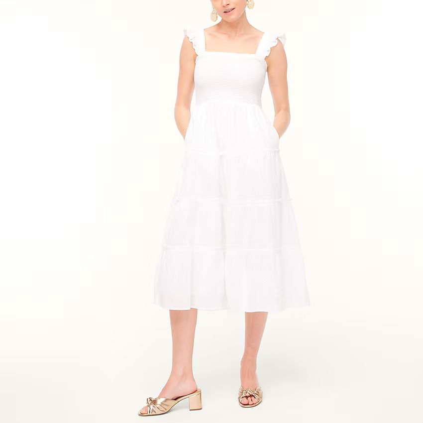 Smocked tiered midi dress | J.Crew Factory