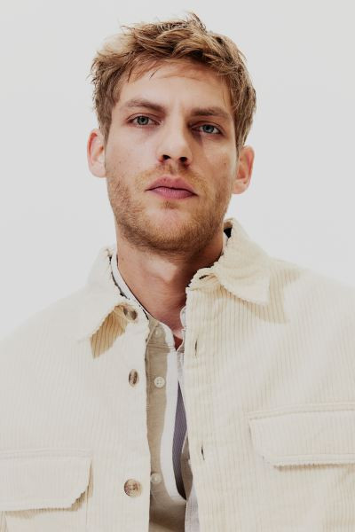 Loose Fit Corduroy Shacket - Cream - Men | H&M US | H&M (US + CA)