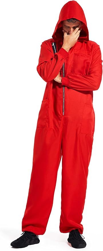Lukyamzn Halloween Red Money Jumpsuit Cosplay Party Tracksuit Outfits Props Role Play Red Classic... | Amazon (US)