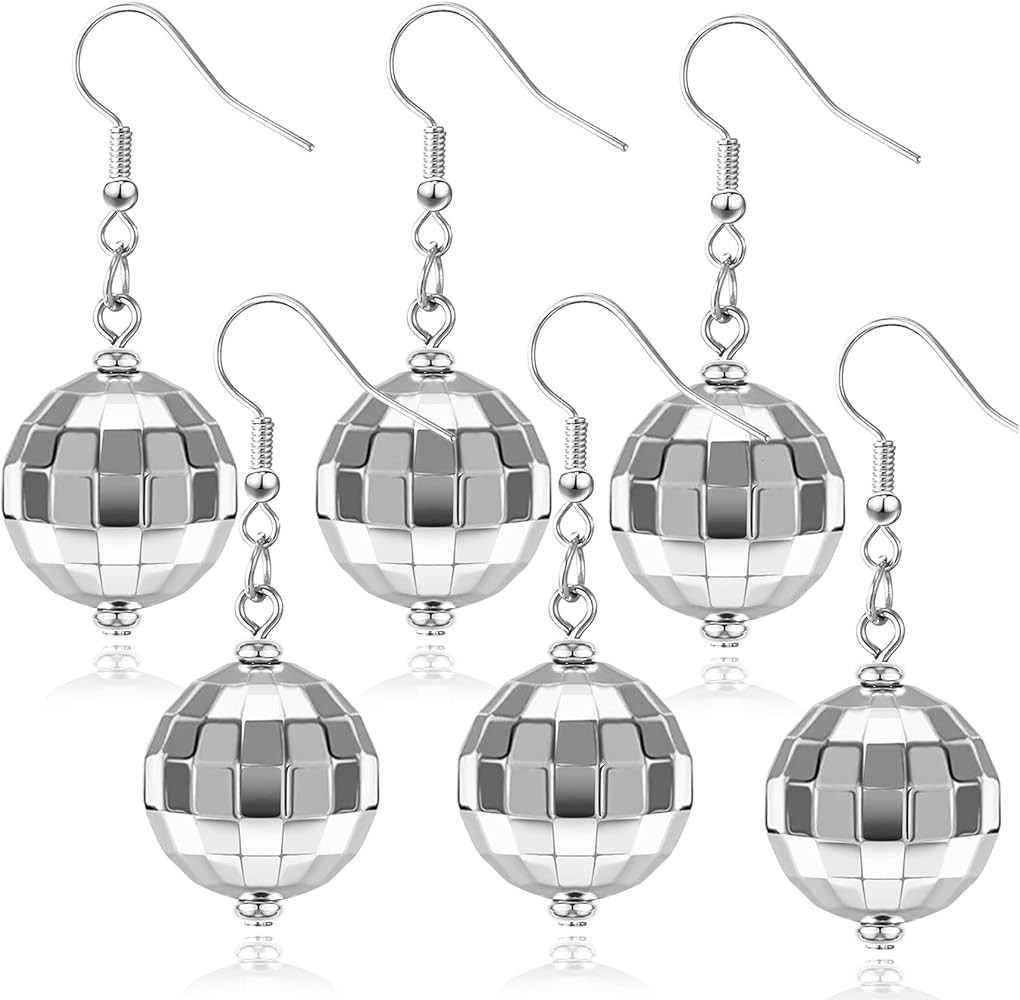 Adoshine Disco Ball Earrings for Women Silver Gold Disco Mirrorball Earrings Perfect for 70s outf... | Amazon (CA)