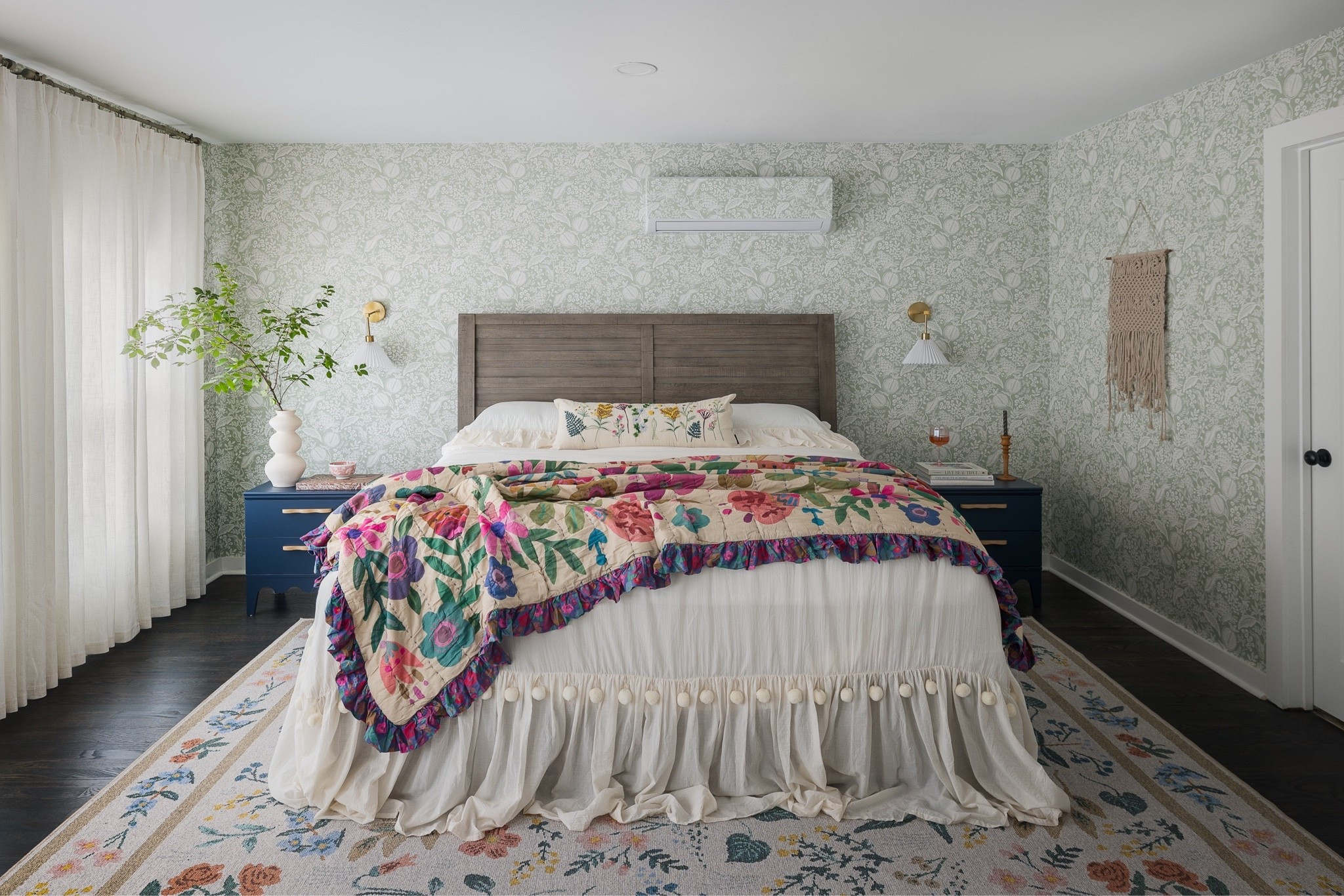 Elevated bedroom style | boho bedroom inspo | neutral bedroom | green bedroom wallpaper | floral bedroom ￼

#LTKHome #LTKOver40 #LTKSaleAlert