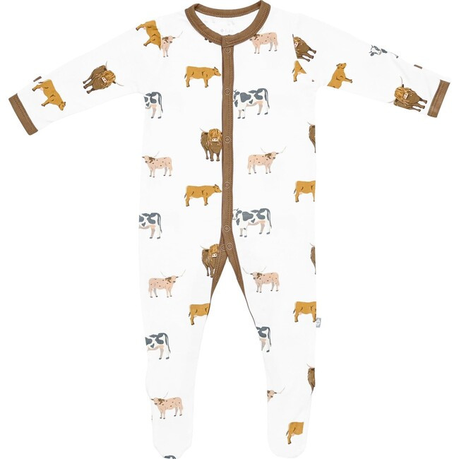 Kyte Baby | Footie, Moo (White, Size 18-24M) | Silky, Lighweight Bamboo | Maisonette | Maisonette