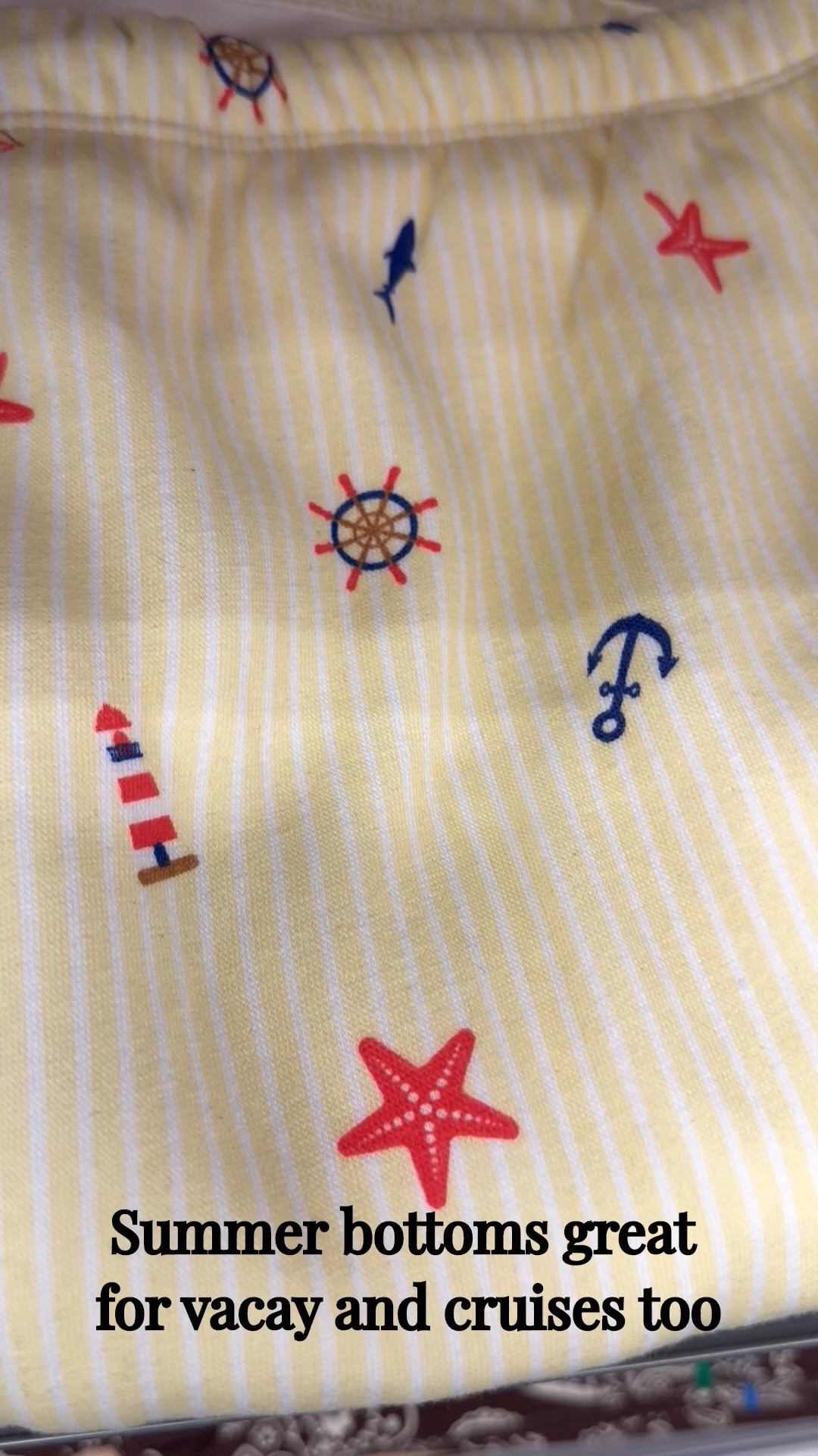 Anchors away ⚓ These nautical print pull-on pants are the definition of comfy-cute for spring & summer! The tunnel waist makes them flattering and easy to wear, and they pair perfectly with a simple tank, tee, or lightweight sweater for an effortless coastal look. Perfect for beach trips, errands, brunch, or vacation days ☀️🌊 #LTKStyle #LTKSeasonal #SpringOutfitIdeas #SummerStyle #CoastalStyle #NauticalStyle #VacationOutfit #BeachyVibes #CasualChic #ResortWear #ComfyStyle #EverydayOutfit