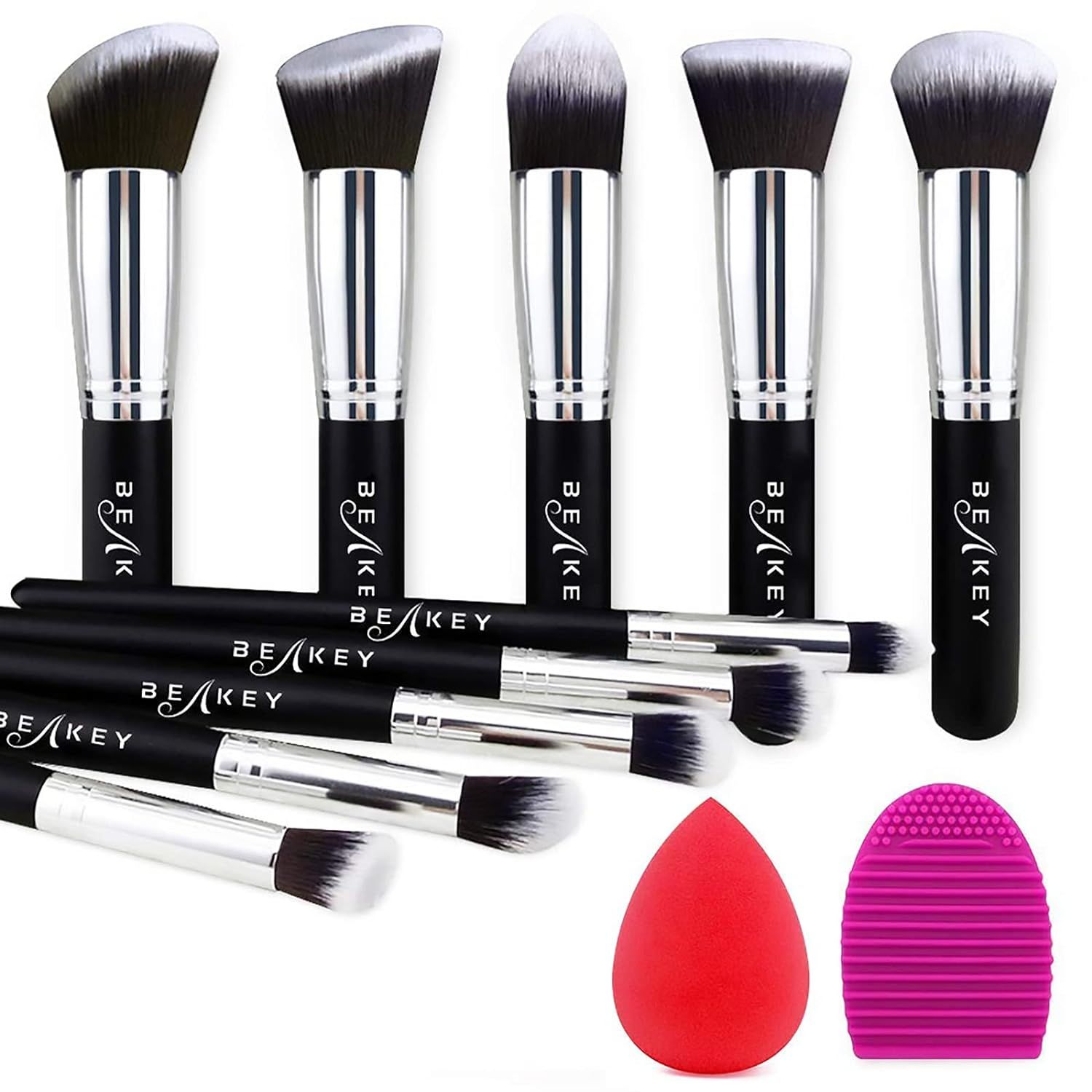 BEAKEY Makeup Brush Set Premium Synthetic Foundation Face Powder Blush Eyeshadow Kabuki Brush Kit... | Amazon (US)