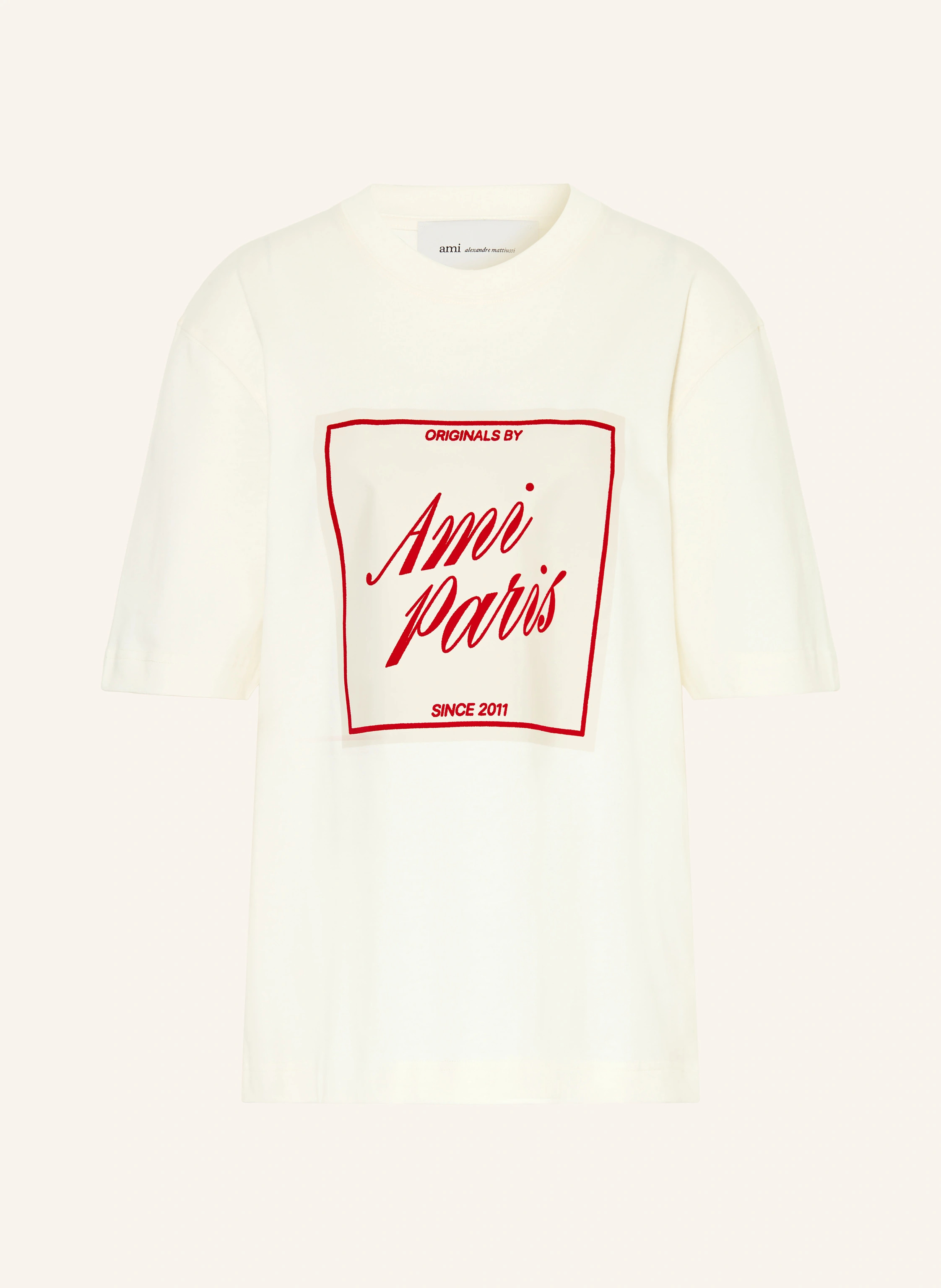AMI PARIS T-Shirt in creme / rot | Breuninger (DACH)