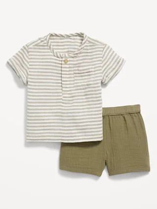 Double-Weave Pocket T-Shirt and Shorts Set for Baby | Old Navy (US)