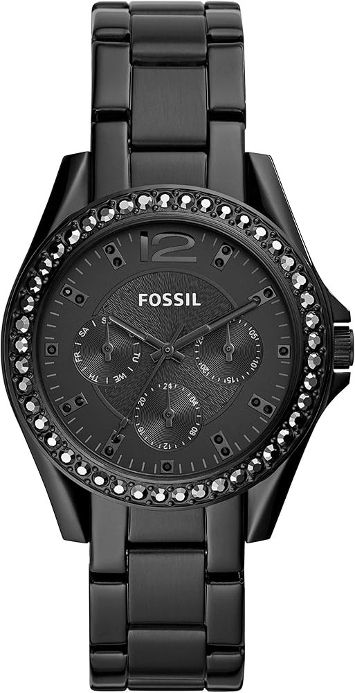 Fossil Women's Riley Stainless Steel Crystal-Accented Multifunction Quartz Watch | Amazon (US)