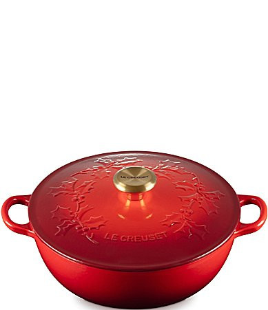 Le Creuset Enameled Cast Iron Holly Collection Traditional Chef's Oven with Lid 4.5-Quart - Cerise | Dillard's