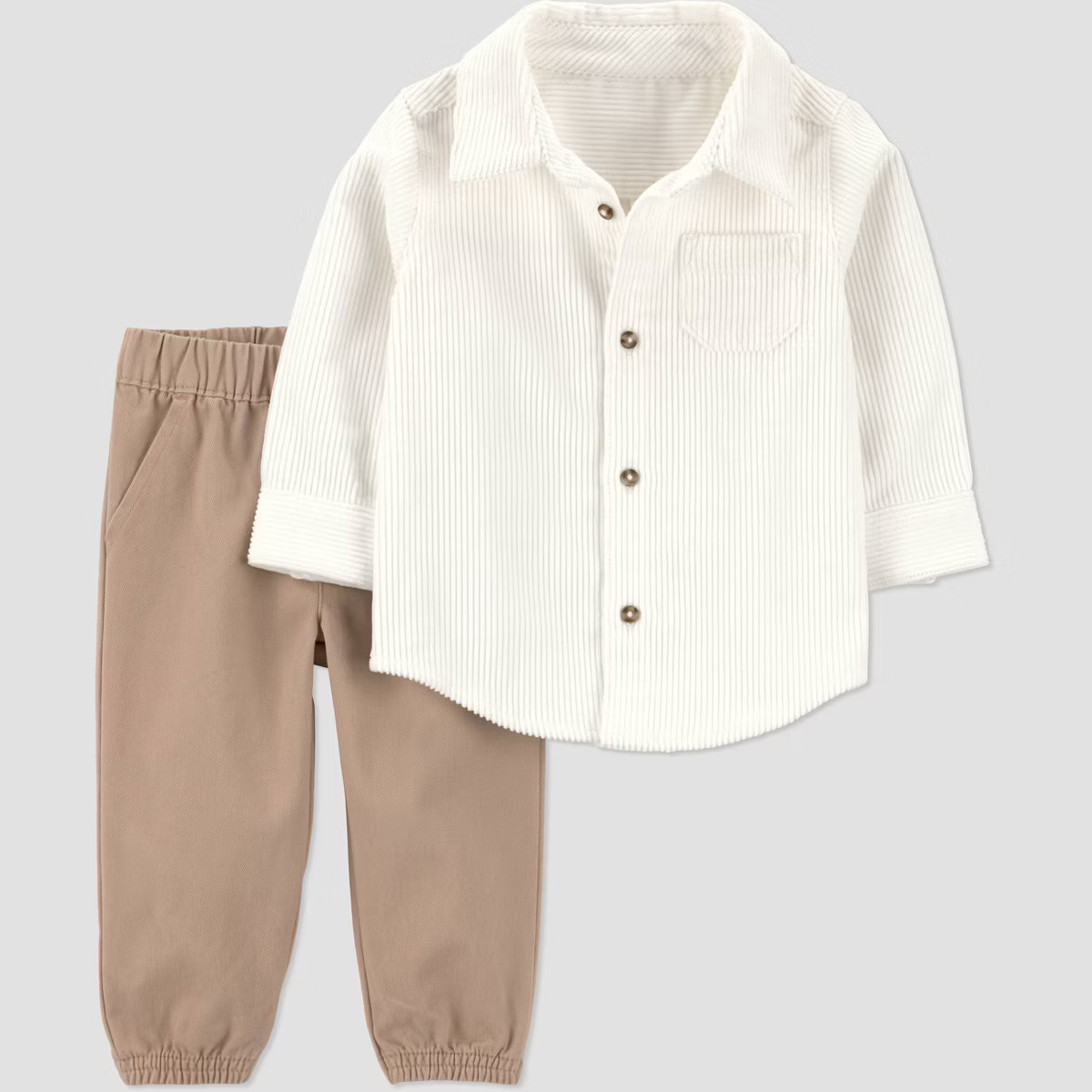Carter's Just One You® Baby Boys' 2pc Button-Down Shirt and Pants Set - Cream | Target