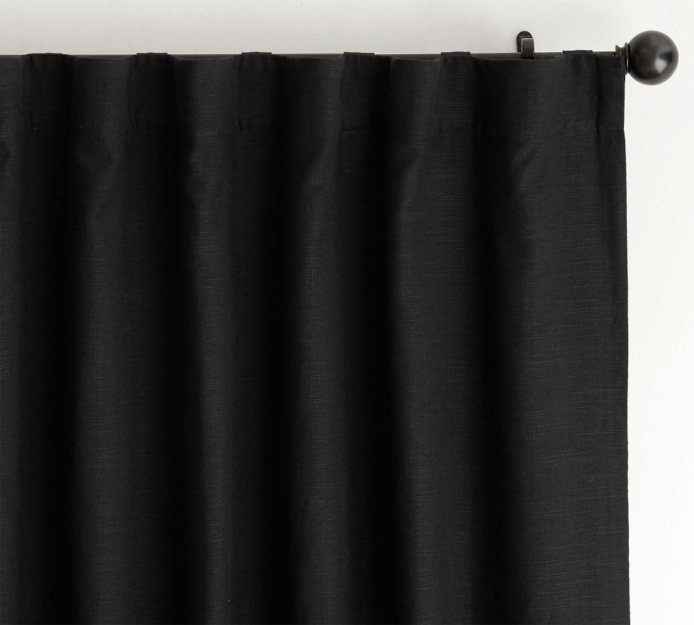 Emery Linen Rod Pocket Blackout Curtain | Pottery Barn (US)