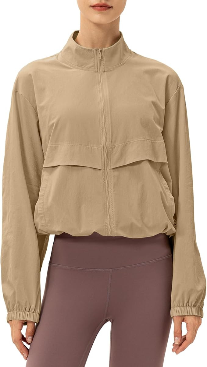 Gacaky Women's Lightweight Athletic Jacket Sun Protection Full Zip Long Sleeve Shirts Workout Tra... | Amazon (US)