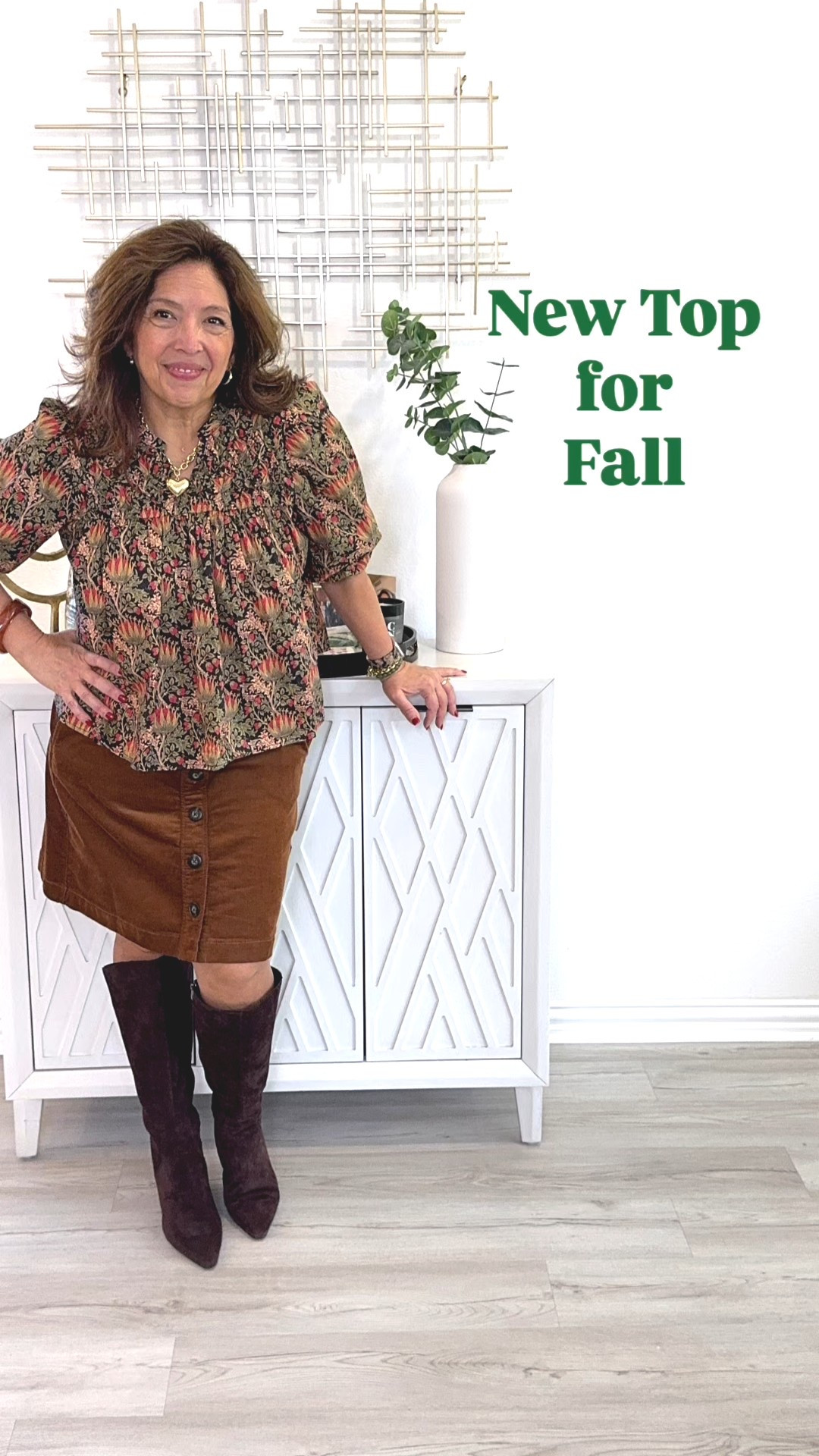 I found the most beautiful top for fall. This versatile top can be worn for work or on the weekends. It has all the fall colors and will carry you from fall through winter and into spring & summer. 

I am 55 year old mom of two boys/men, a wife, a wardrobe stylist, and post menopausal woman in business who is 14/16 on the bottom, a L on top and I am 5’4”. 
I have been every thing from a size 10-18+. 

#LTKPlusSize #LTKMidsize #LTKWorkwear