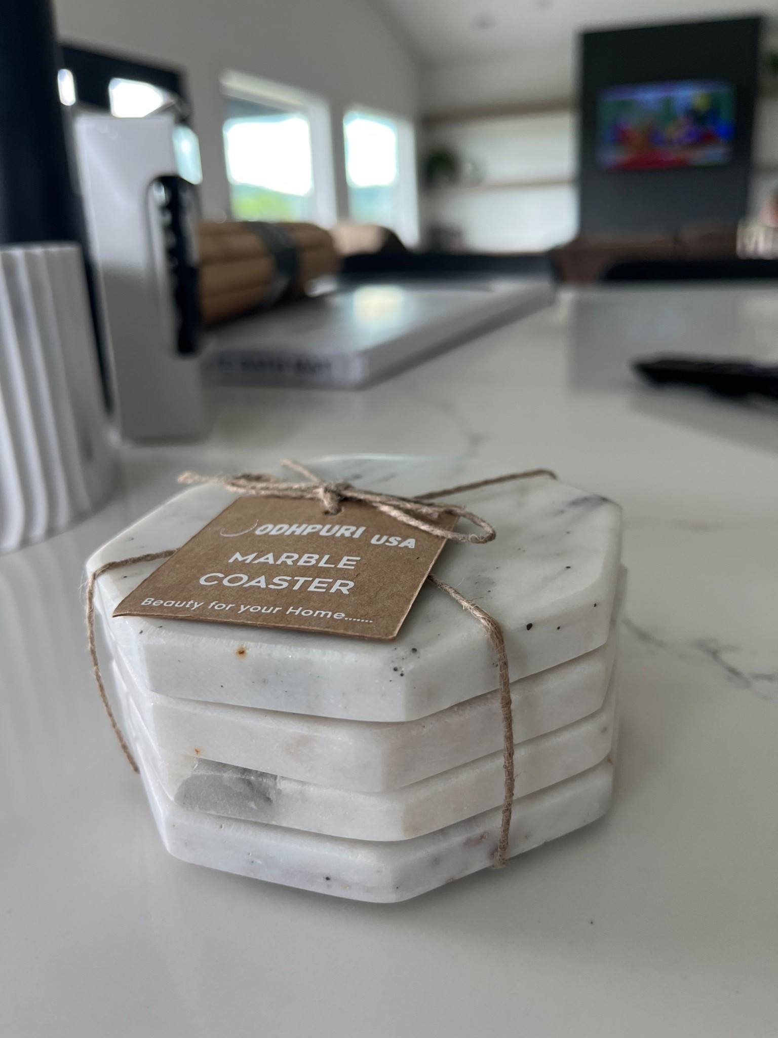 Just found these stunning marble coasters while out shopping today and had to grab them! 🤍 So simple, so chic — the perfect touch for any space. Snag yours from my LTK page! #LTKhome #homefinds #marbledetails #neutraldecor