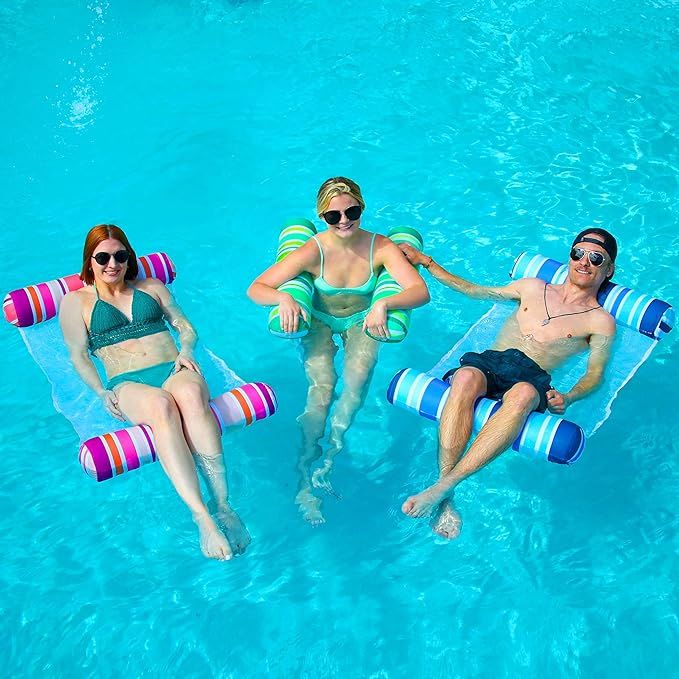 Sloosh 3 Pack Inflatable Pool Float Hammock, Water Hammock Lounges, Multi-Purpose Swimming Pool A... | Amazon (US)