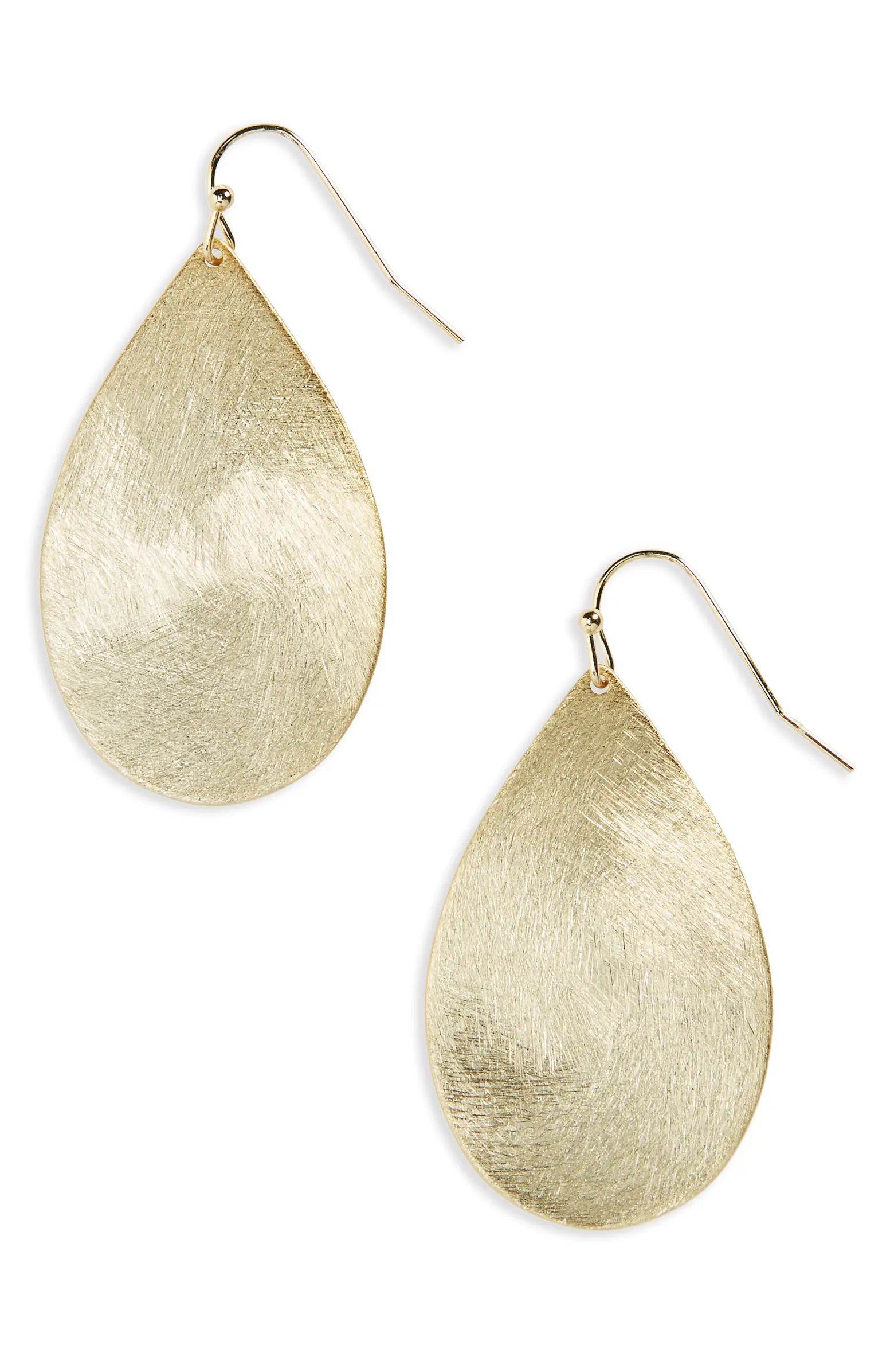 Nordstrom Large Brushed Teardrop Earrings | Nordstrom | Nordstrom