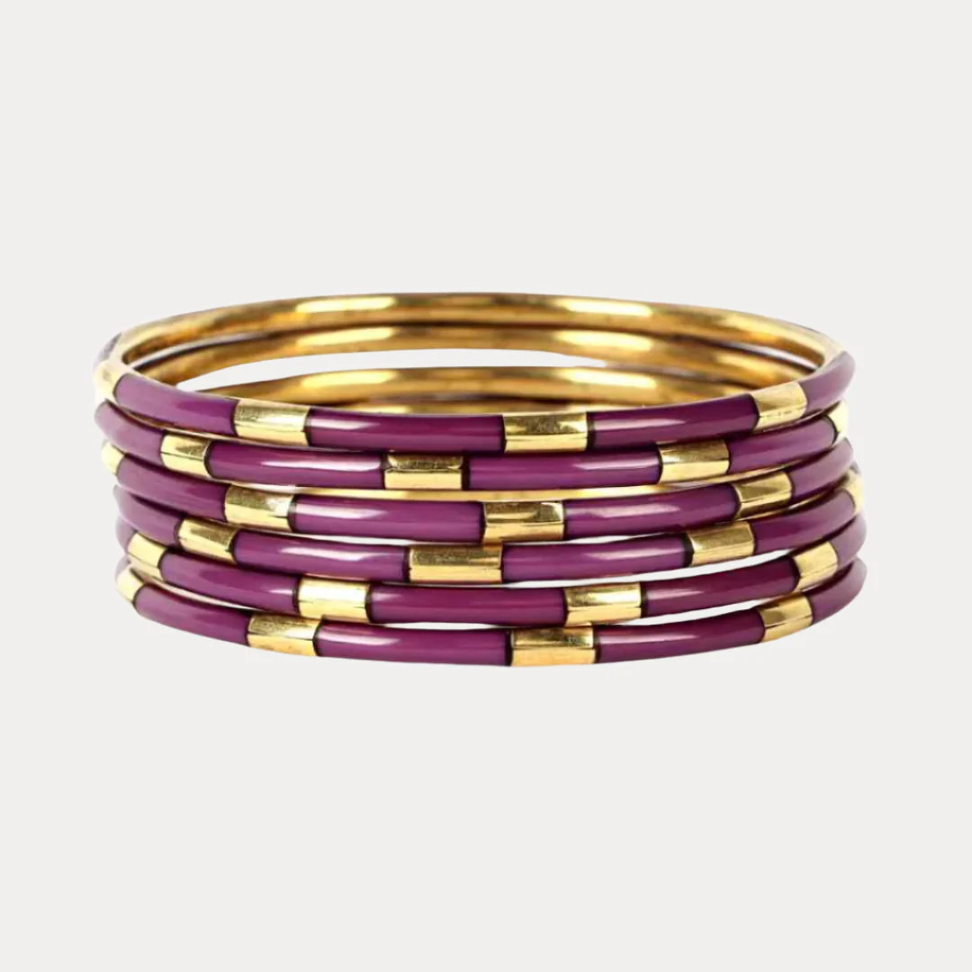Amethyst Veda Bangles - Set of 6 | BuDhaGirl