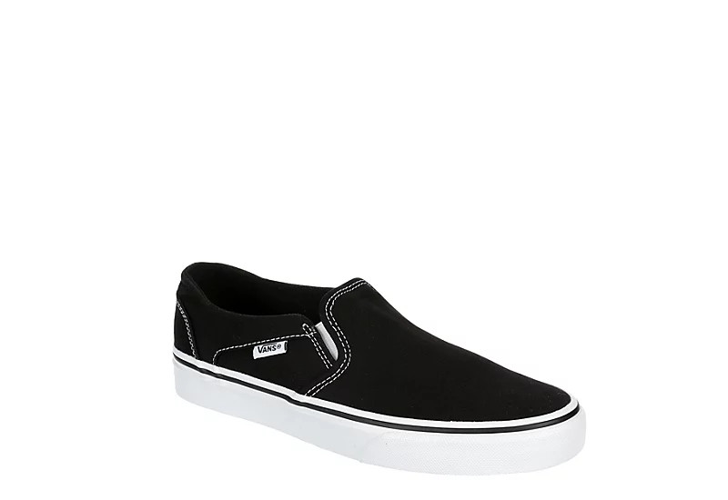 BLACK VANS Womens Asher Slip On Sneaker | Rack Room Shoes