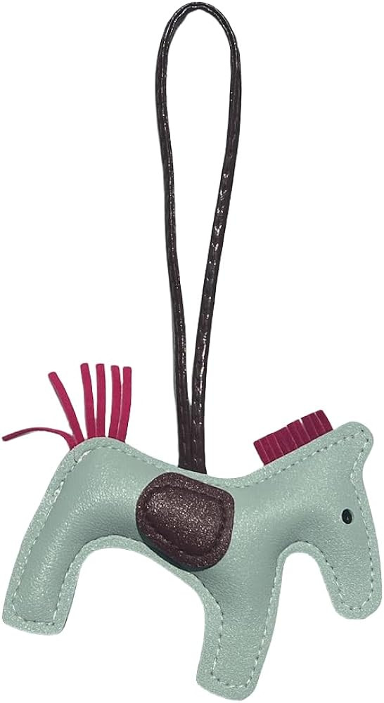Leather Tassel Pony Keychain Leather sewn horse styling cute fashion bag accessories | Amazon (US)