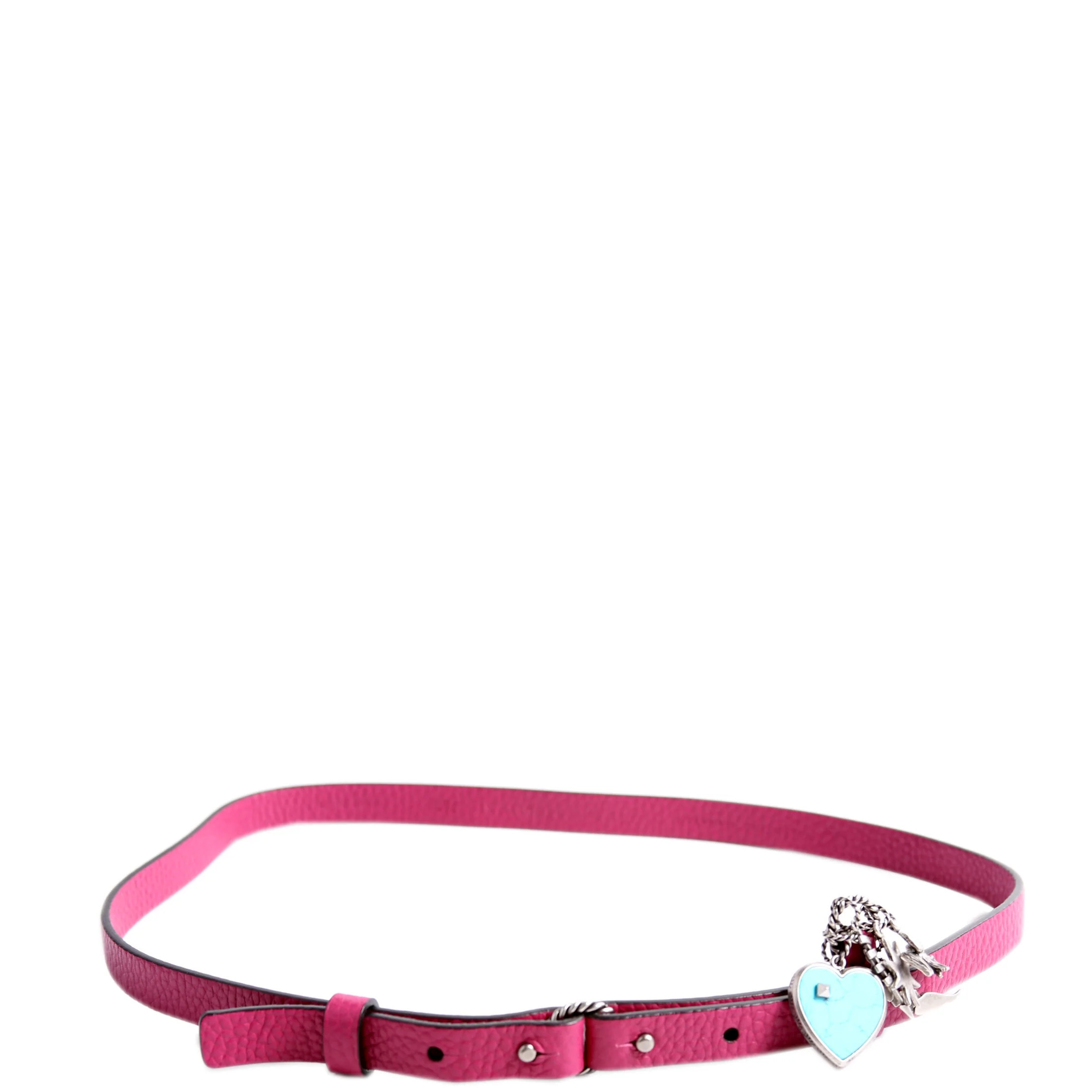 Leather Charm Belt Size 75/30 Purple | Keeks Designer Handbags