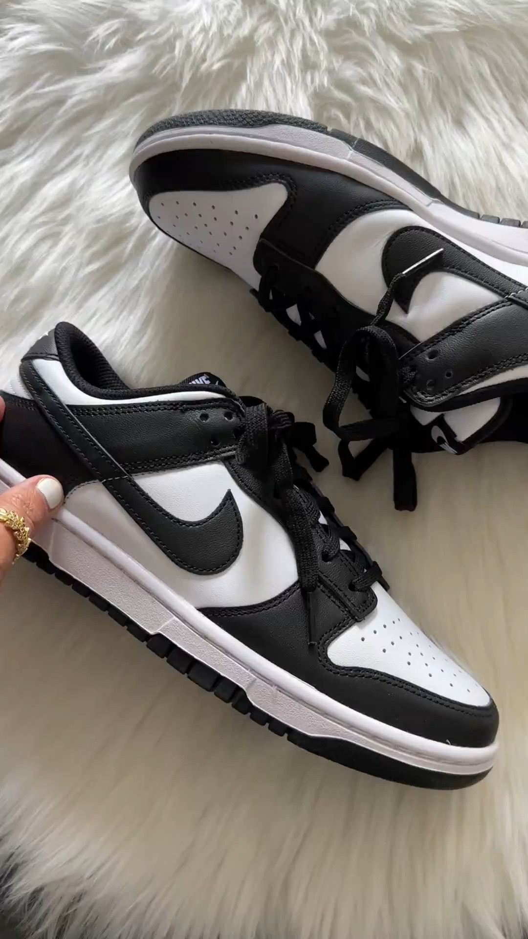 Nike dunk low black and white sneakers now $78 originally $120 with code lastshot. Runs true to size 

