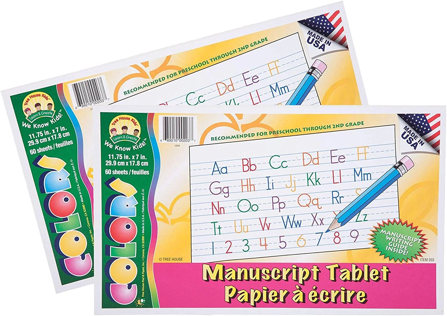 Tree House Kids Manuscript Pad Tablet with printed writing guide on inside cover | Pack of 2, Tot... | Walmart (US)