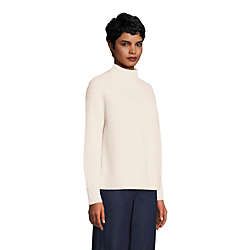 Women's Cashmere Rib Funnel Neck Sweater | Lands' End (US)