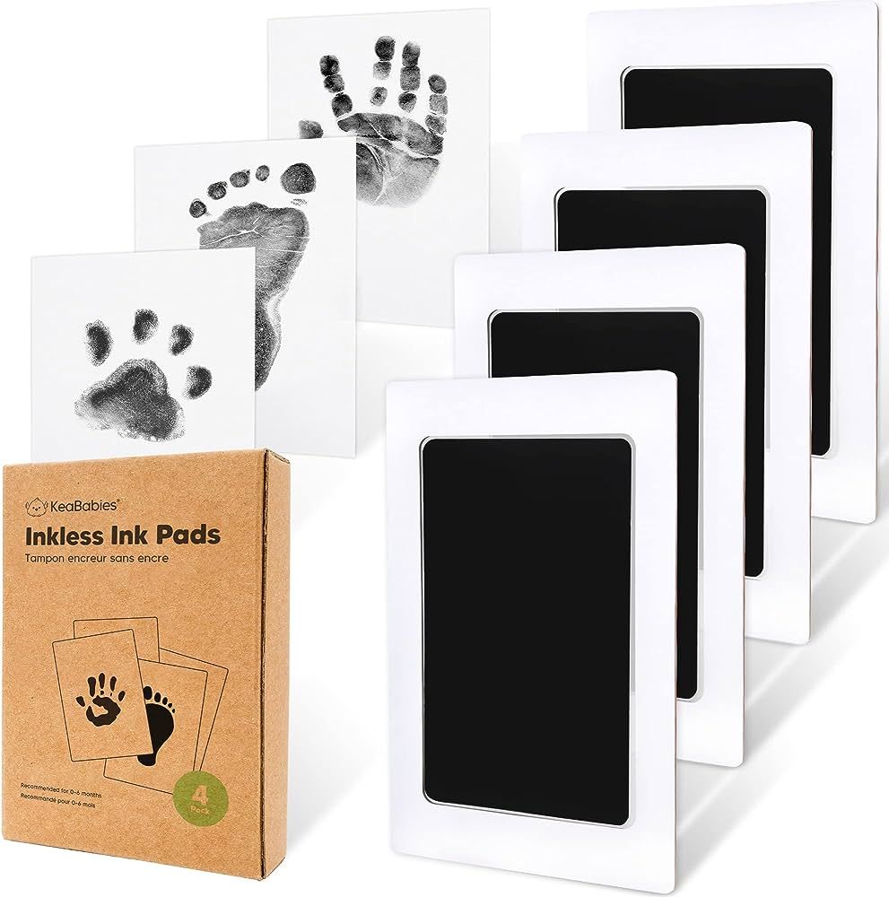 4-Pack Inkless Hand and Footprint Kit - Ink Pad for Baby Hand and Footprints - Dog Paw Print Kit,... | Amazon (US)