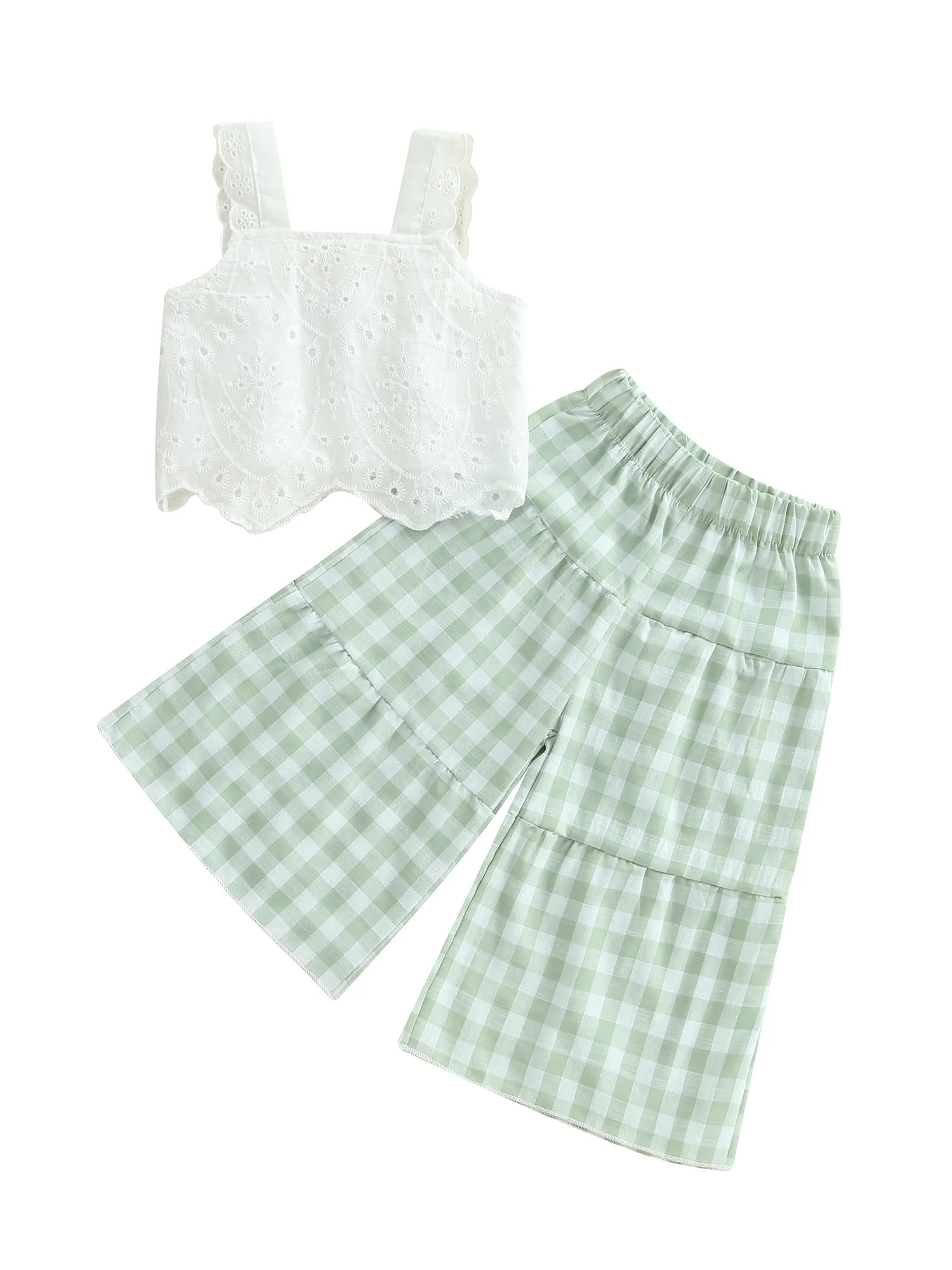 Loicainy Toddler Baby Girl Summer Clothes Set 6 12 18 24 Months 2T 3T 4T Eyelet Embroidery Cami T... | Walmart (US)
