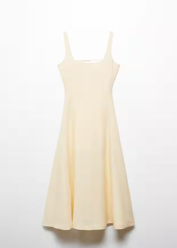 Open-back linen dress -  Women | Mango USA | MANGO (US)