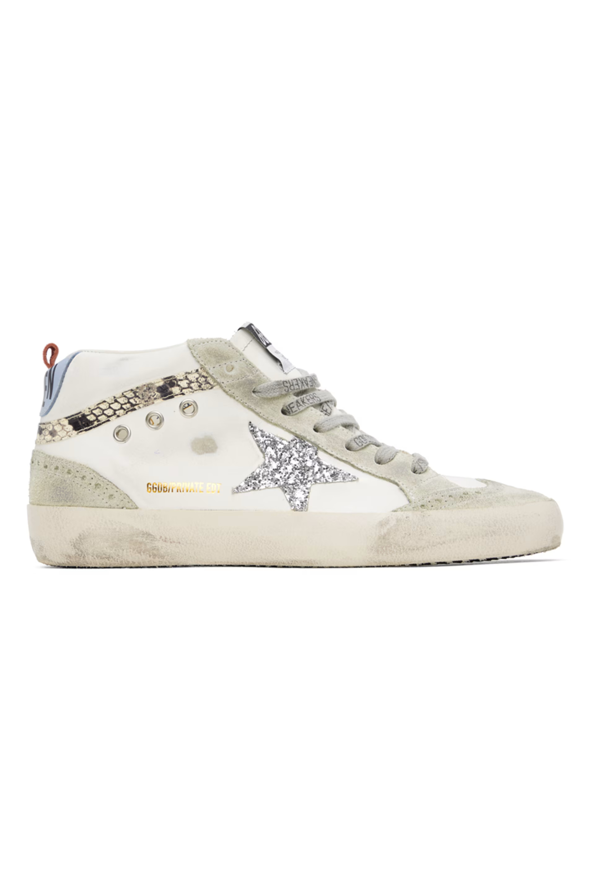SSENSE Exclusive White & Gray Mid Star Sneakers | SSENSE
