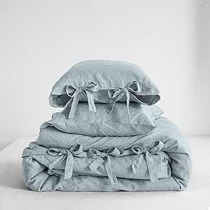 Simple&Opulence 100% Linen Duvet Cover Set, 3 Piece Belgian Flax Breathable Bedding, King Size 10... | Amazon (US)