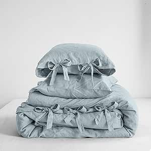 Simple&Opulence 100% Linen Duvet Cover Set, 3 Piece Belgian Flax Breathable Bedding, King Size 10... | Amazon (US)