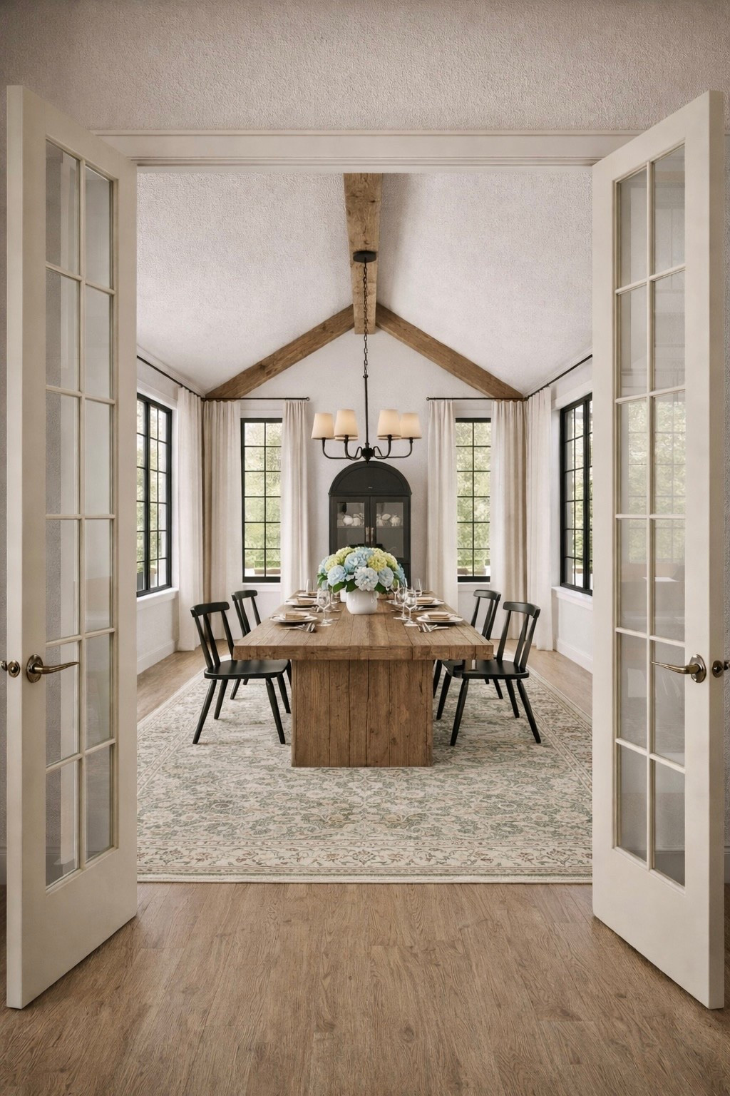 Amazon Neutral Dining Room Finds

Follow @farmtotablecreations on Instagram for more cozy, neutral home inspiration 🤍

This dining space blends rustic warmth with soft neutral layers for a timeless, elevated look. The solid wood dining table pairs beautifully with classic black chairs, while the vintage-inspired patterned rug grounds the room without overpowering it. A simple hydrangea centerpiece and layered place settings with subtle gold accents add warmth and polish.

Cream French doors create a soft, inviting transition into the next space, keeping the overall feel light and cohesive. Each piece is practical, classic, and easy to mix into existing decor.

#diningtable #diningchairs #diningroomrug #neutraldiningroom #amazonhome #amazonfinds #tabledecor #diningroomdecor #homestyle #homedecor

#LTKHome #LTKSeasonal #LTKSaleAlert