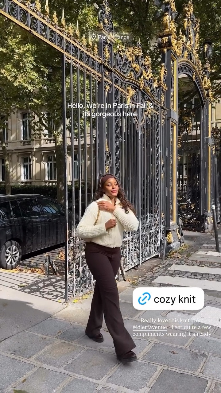 Touched down in Paris and wearing my cozy and casual fall outfit to run to appointments! Wearing this djerf Avenue cable knit zip up sweater, chocolate brown tank and flared leggings. Love this casual fall outfit and will be wearing it on repeat! Similar pieces linked below .. For more links to women’s button-down cardigan, universal thread, stripes uk, melissa murrell, wedding guest dress, stripe deutschland, georgia louise1, courtney wears, sisterstudio, fall wedding guest dress, follow me on LTK! ✨

#LTKTravel #LTKStyleTip #LTKSeasonal