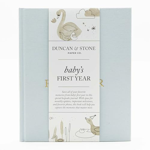 Baby First Year Book - Heirloom Keepsake Baby Memory Book to Record Important Milestones, Photos & More - Pregnancy Books (Sky Blue,112 Pages) | Amazon (US)