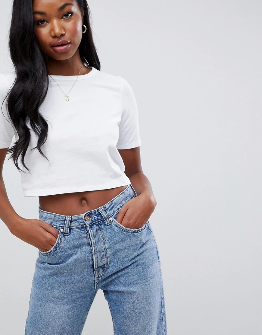 ASOS DESIGN crop t-shirt with twist back-White | ASOS (Global)