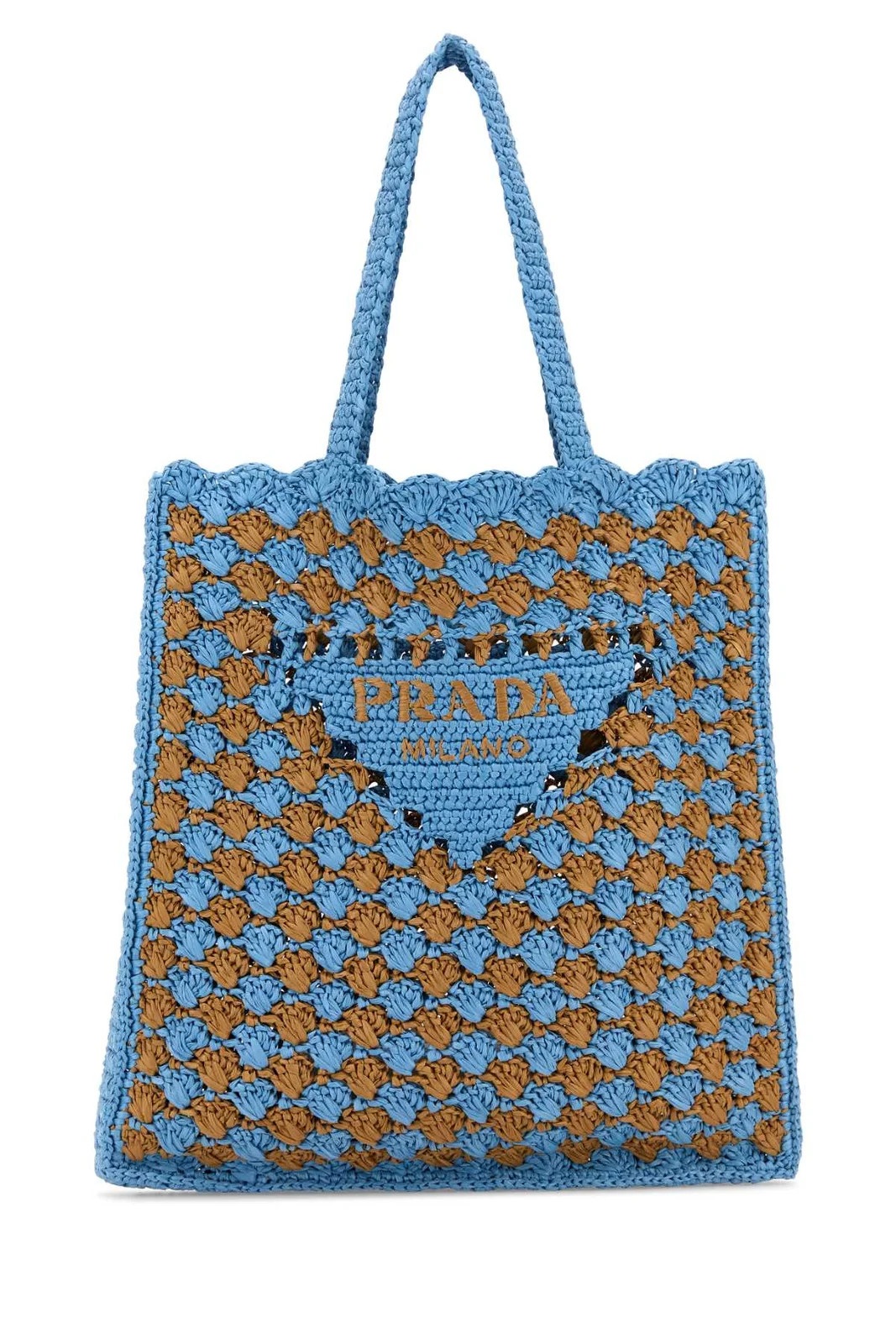 Prada Two-Toned Crochet Shopping Bag | Cettire Global