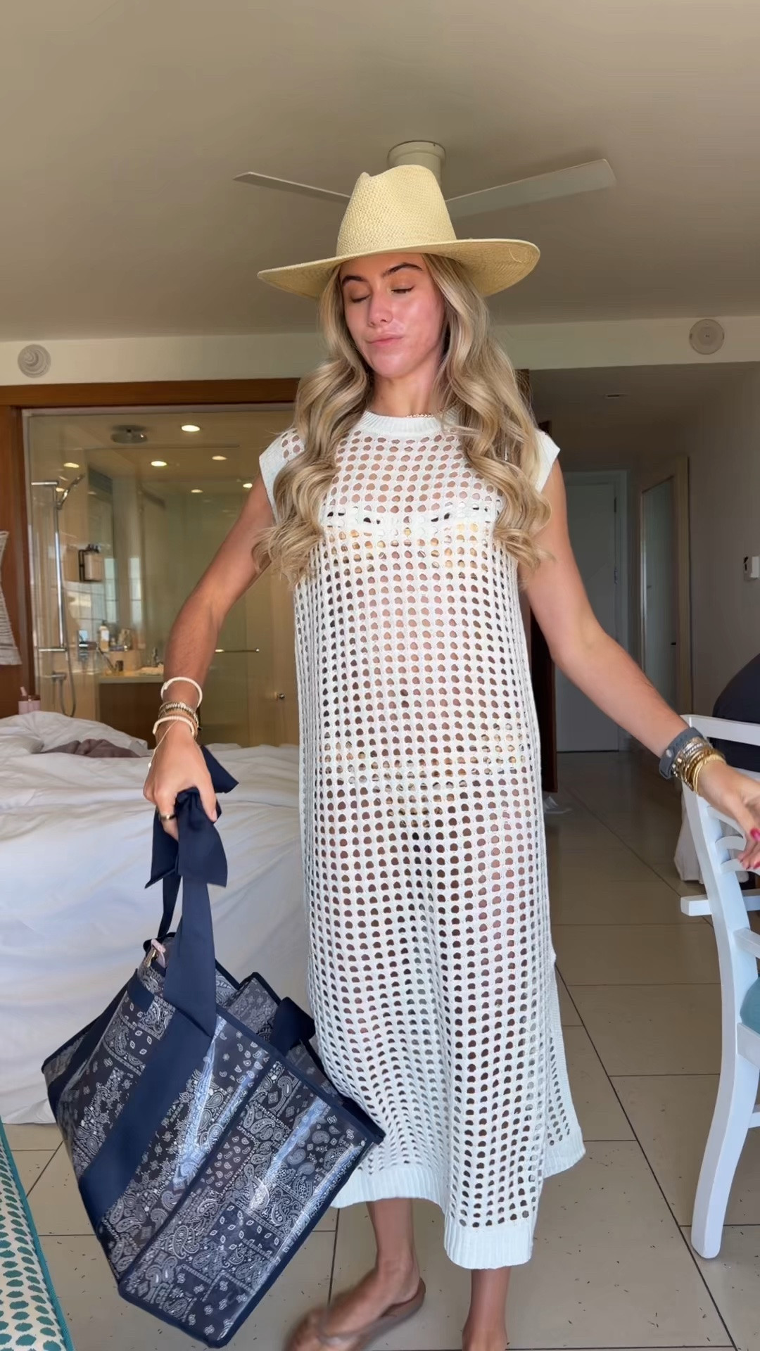 My pool day outfit in the Bahamas. I’m wearing my Amazon coverup dress size small with the @Dippin Daisys   bikini and @crocs   Miami flip flop sandals and @gigipip   flat brim straw hat and how fun is my @case-mate tote bag? 

#bahamasoutfits #resortwear #coverupdress #bikinioutfit #outfitoftheday @Amazon Fashion @Case-Mate @Gigi Pip @Crocs @Dippin' Daisy's

#LTKootd #LTKTravel #LTKSwim