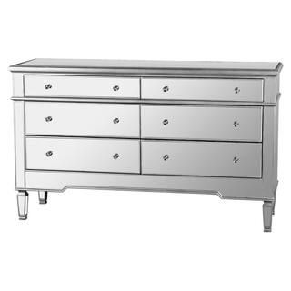 Fernando 6-Drawer Silver Mirrored Dresser 37 in. H x 60 in. W x 18 in. D | The Home Depot