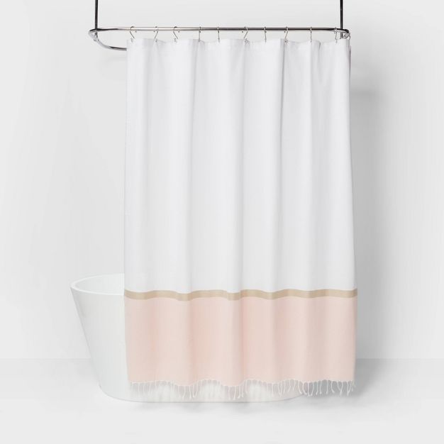 Colorblock Woven Shower Curtain Light Gold - Project 62&#8482; | Target