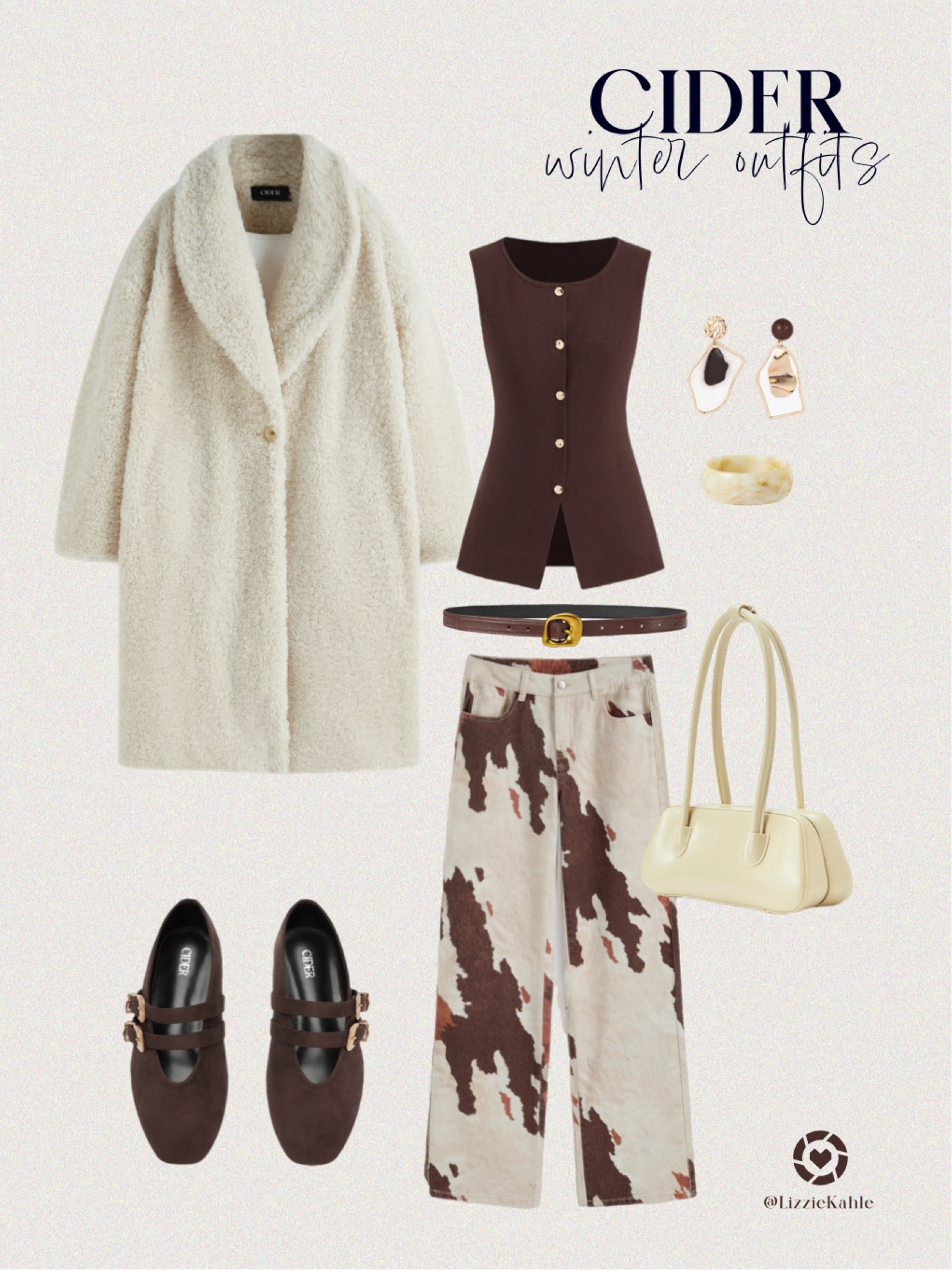 Winter whites 🤍 cow print is definitely trending in 2025 🔗 all from Cider 

#LTKFindsUnder50 #LTKSeasonal #LTKHoliday