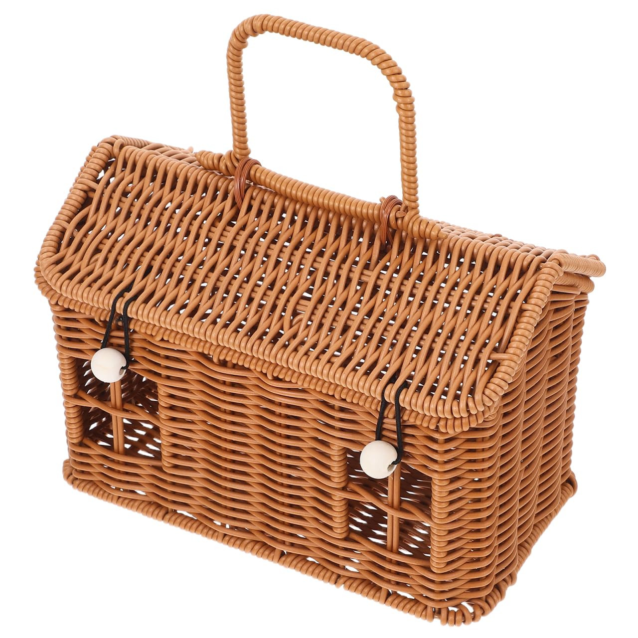 STOBAZA Wicker Basket House Shaped Storage Basket with Handle 9.8X9.2X5.5 Inches Woven Decorative... | Amazon (US)